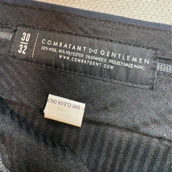 Combatant Gentlemen Mens Dress Pants Size 30x32 Black Wool Blend Formal Trousers - Picture 2 of 12